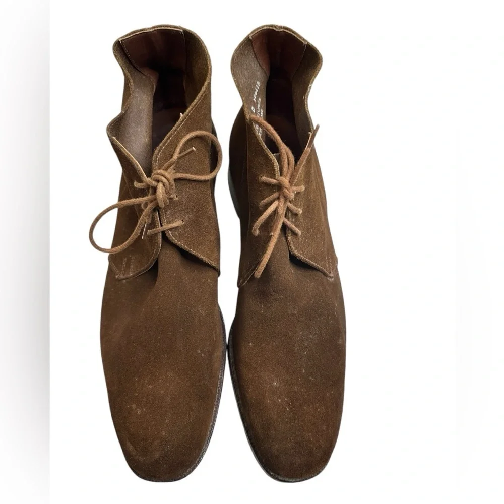 CROCKETT & JONES for Barneys New York CHUKKA BOOT LIGHT snuff SUEDE LEATHER SOLE